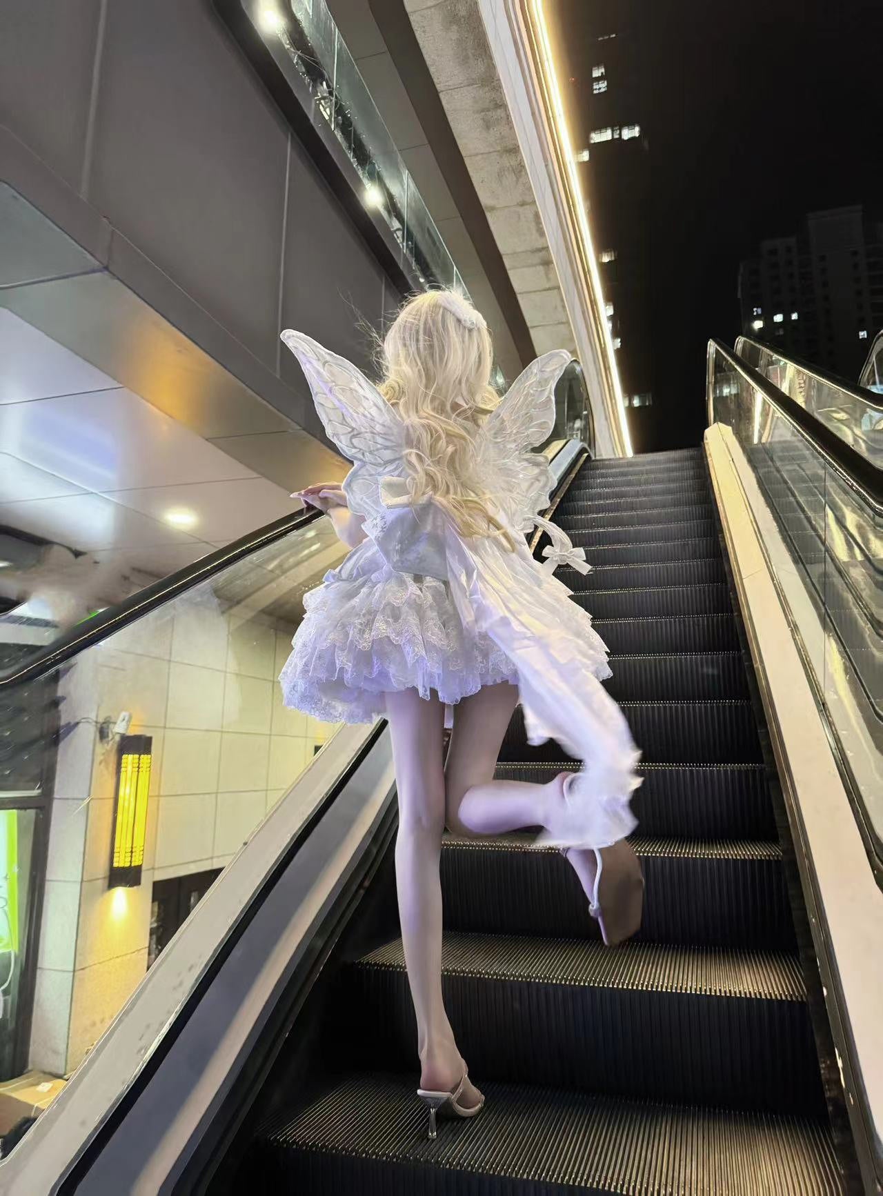 Alice - Butterfly Anthropomorphic Sweet Lolita Dress - White short