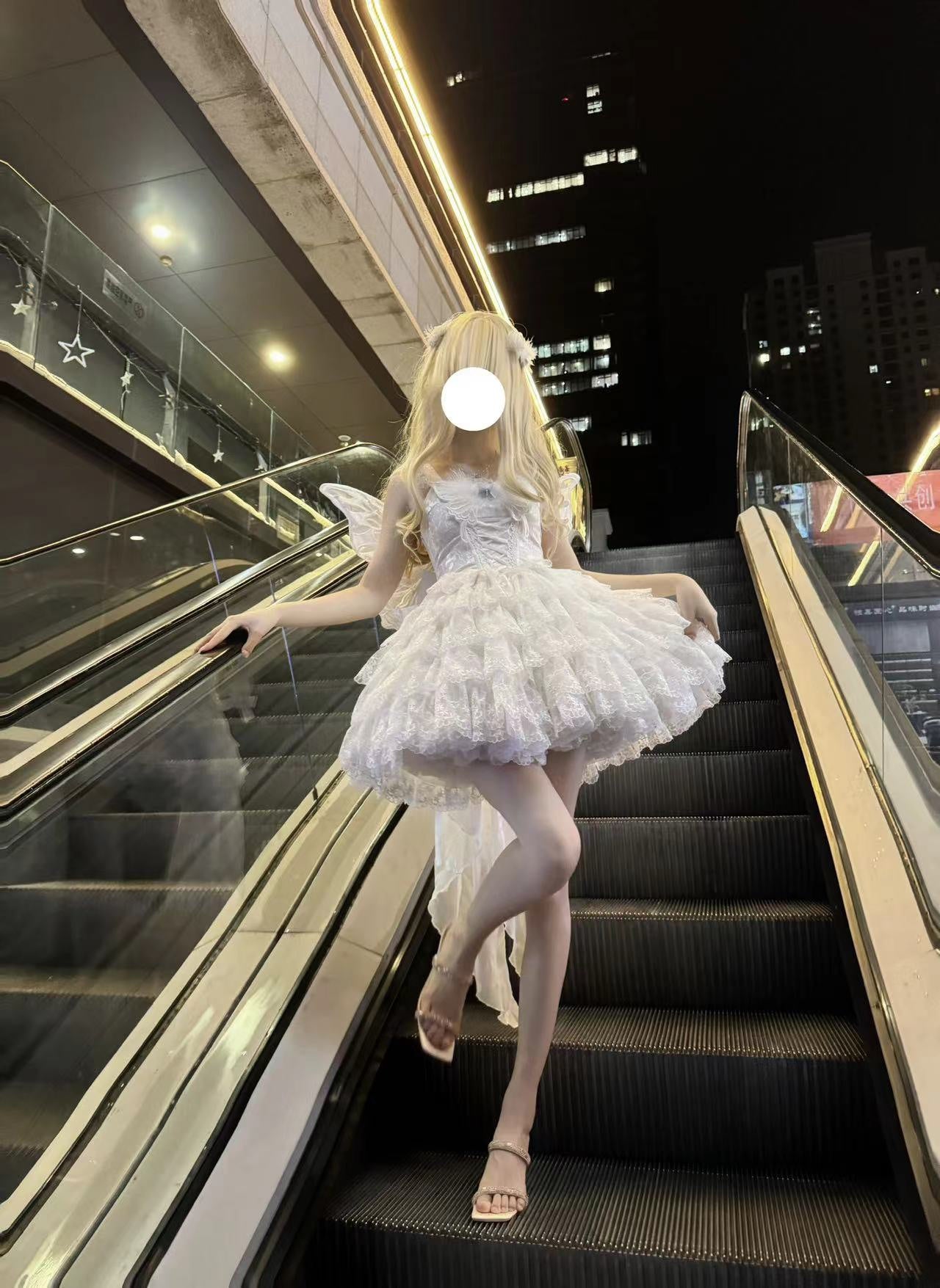 Alice - Butterfly Anthropomorphic Sweet Lolita Dress - White short