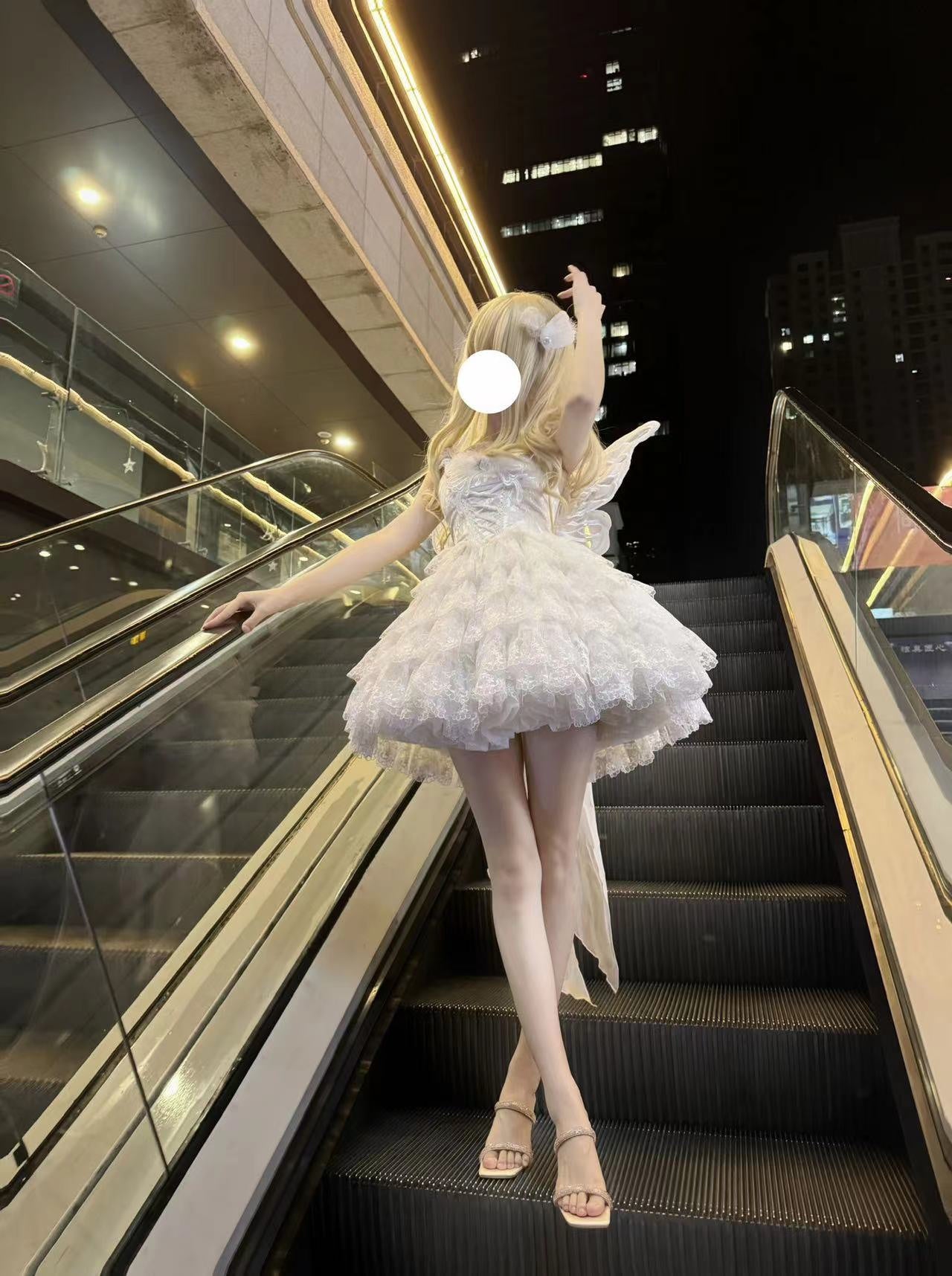 Alice - Butterfly Anthropomorphic Sweet Lolita Dress - White short