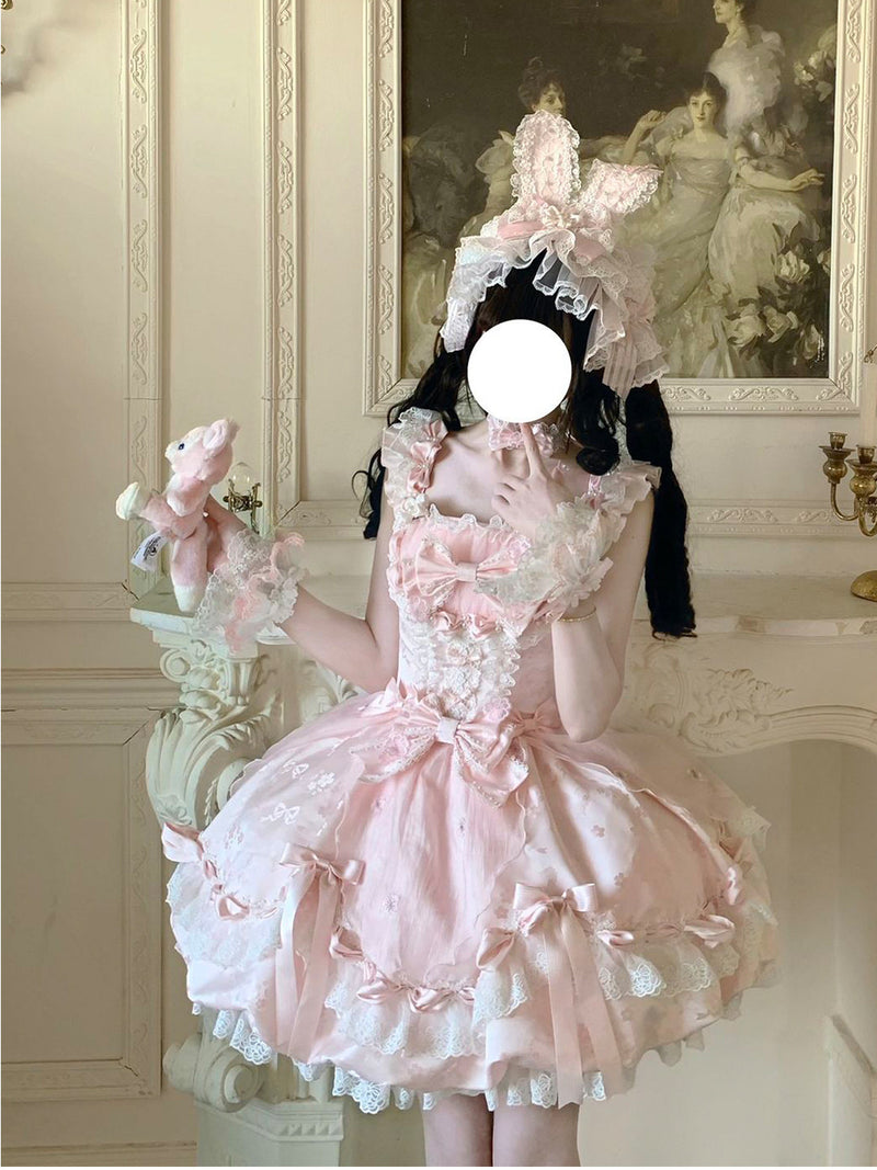 Creamy - Balletcore Sweet Lolita - Pink short-sleeve JSK