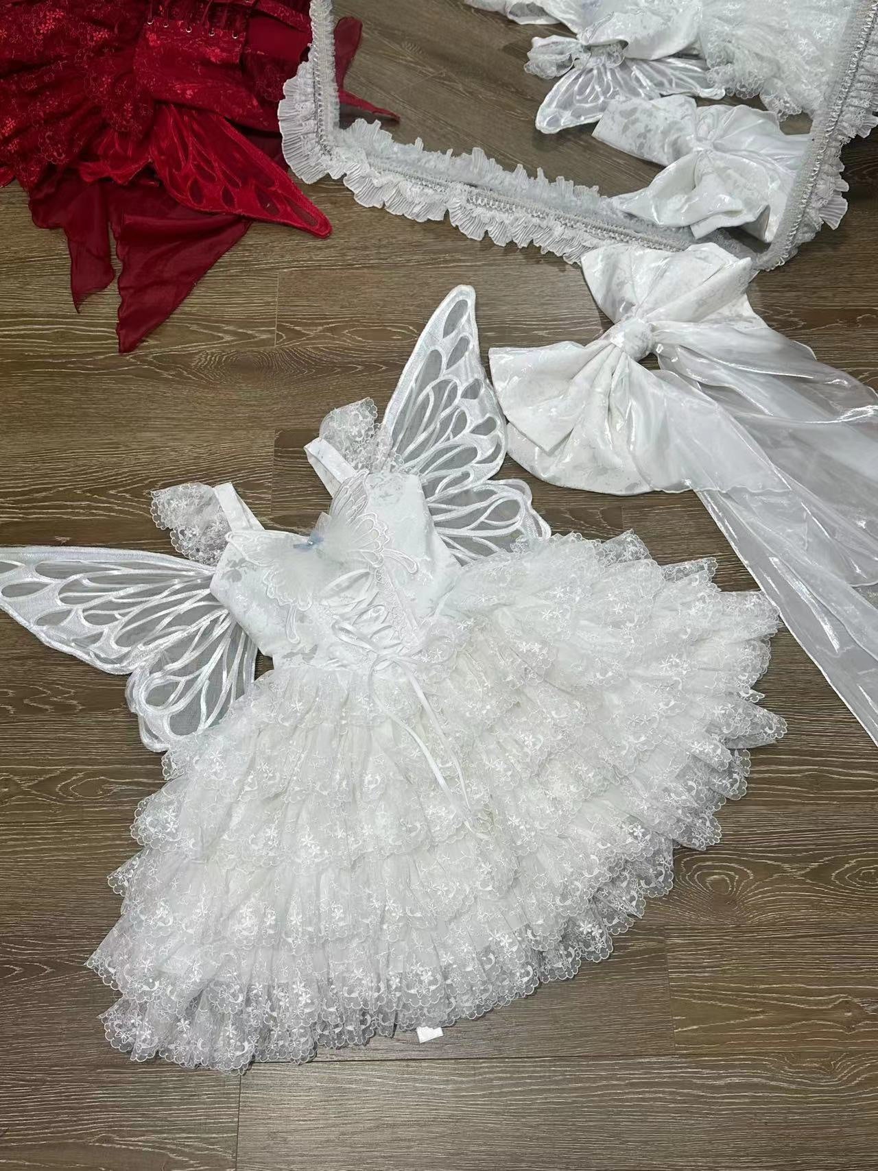 Alice - Butterfly Anthropomorphic Sweet Lolita Dress - White short
