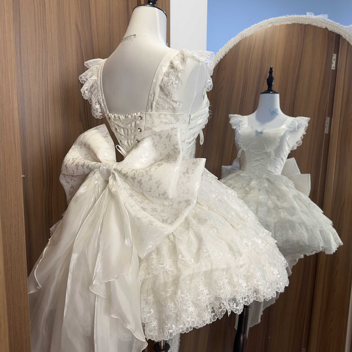 Alice - Butterfly Anthropomorphic Sweet Lolita Dress - White short
