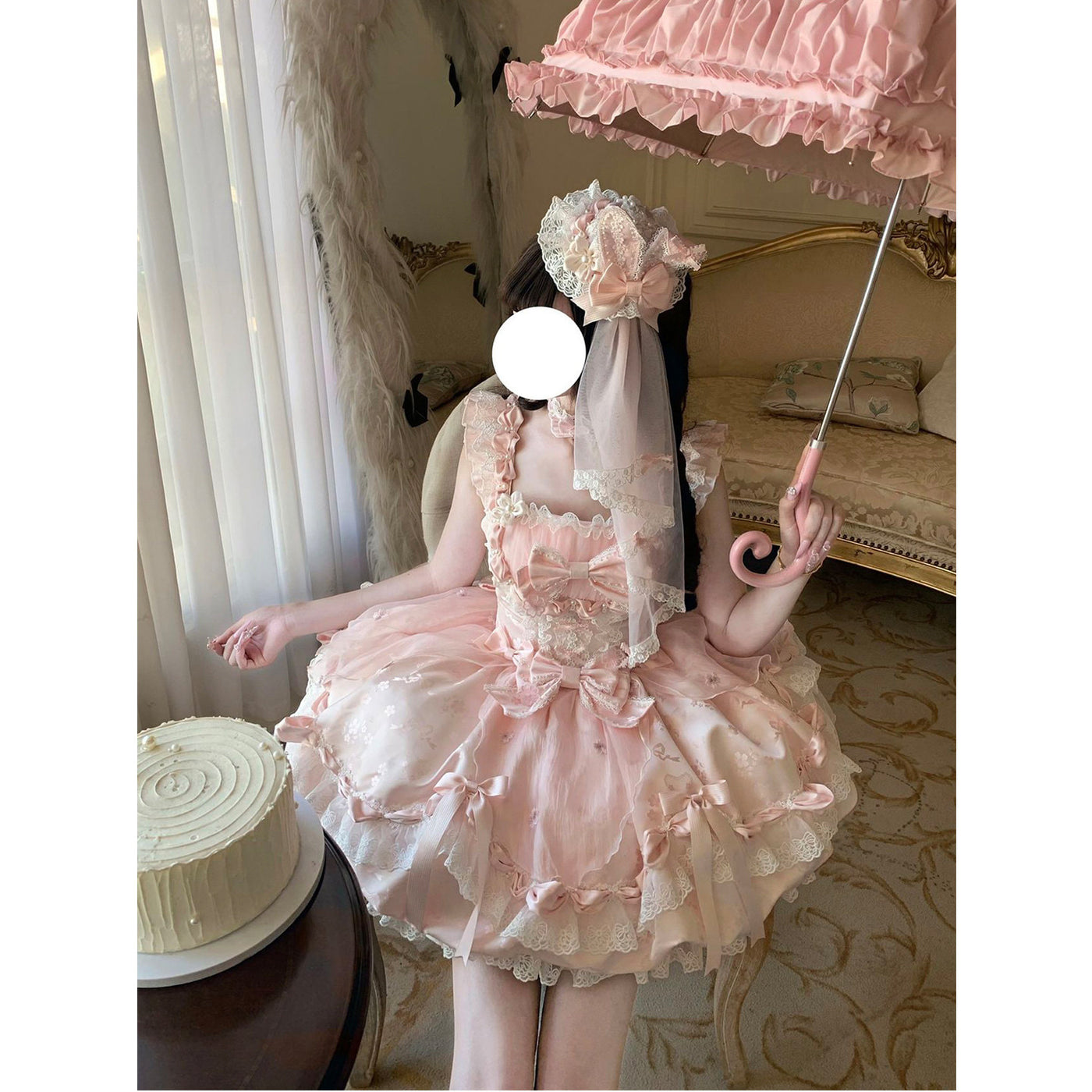 Creamy - Balletcore Sweet Lolita - Pink short-sleeve JSK