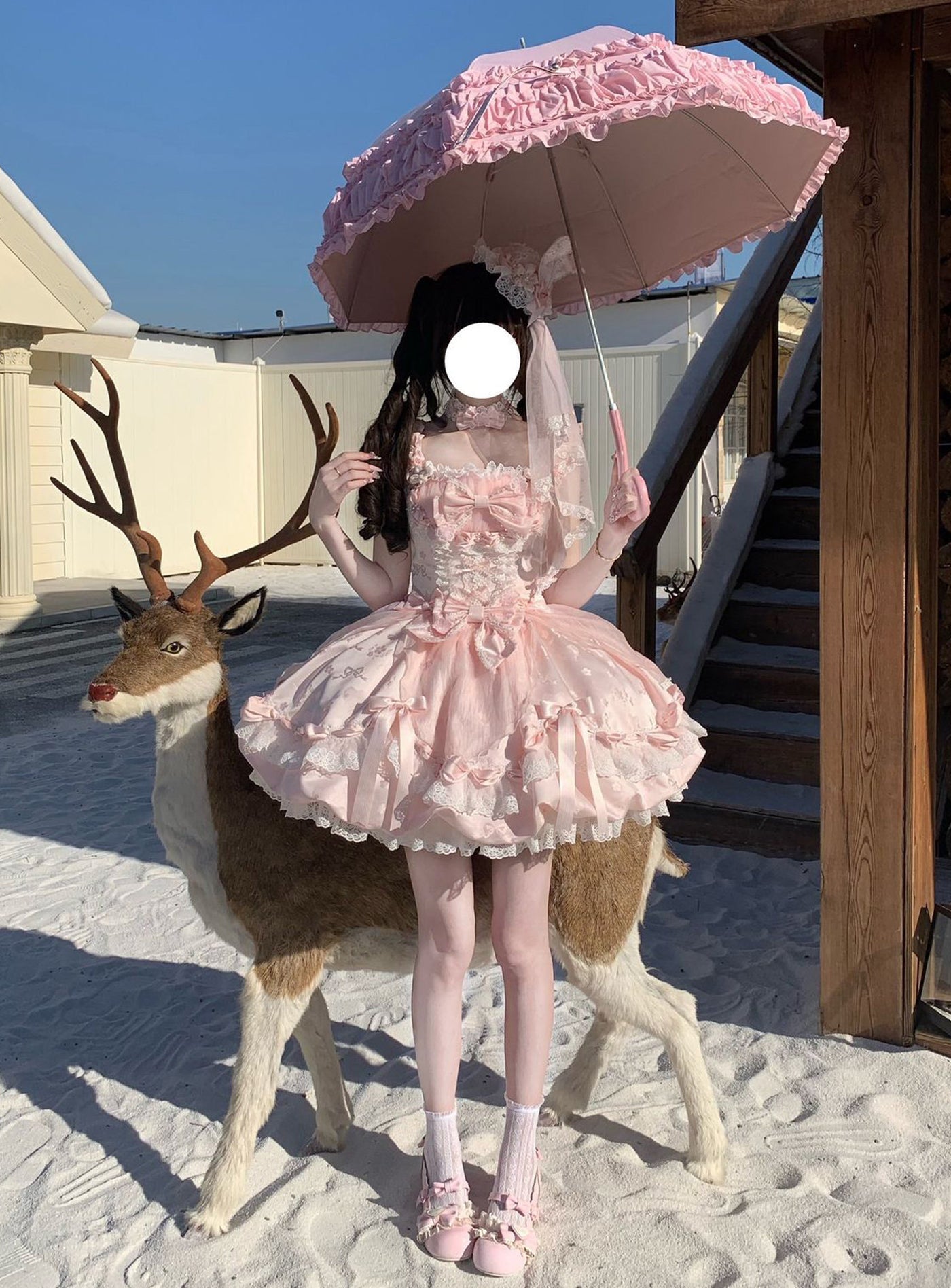Creamy - Balletcore Sweet Lolita - Pink short-sleeve JSK