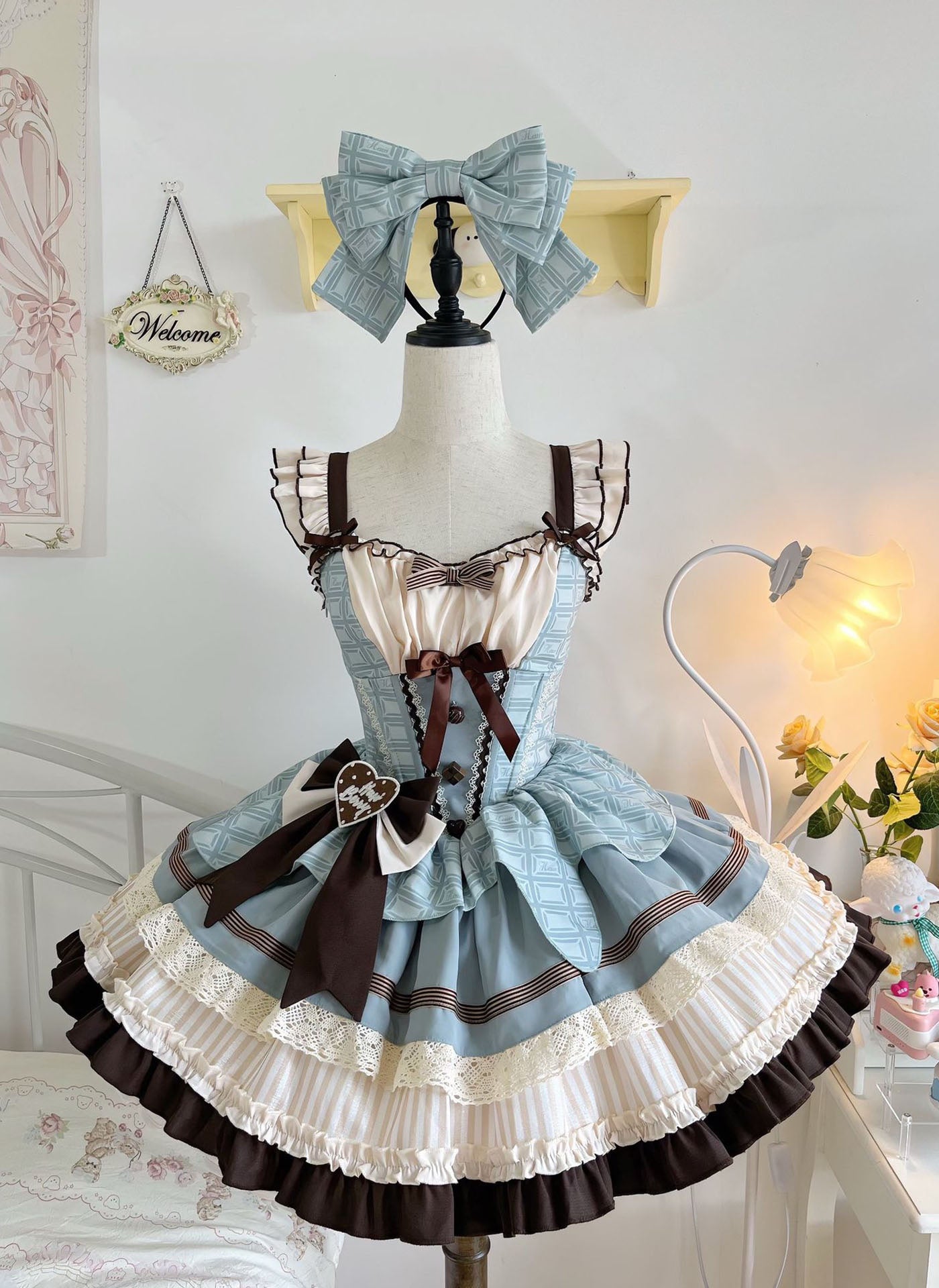 White Sugar Girl - Balletcore Sweet Lolita - Mint chocolate themed