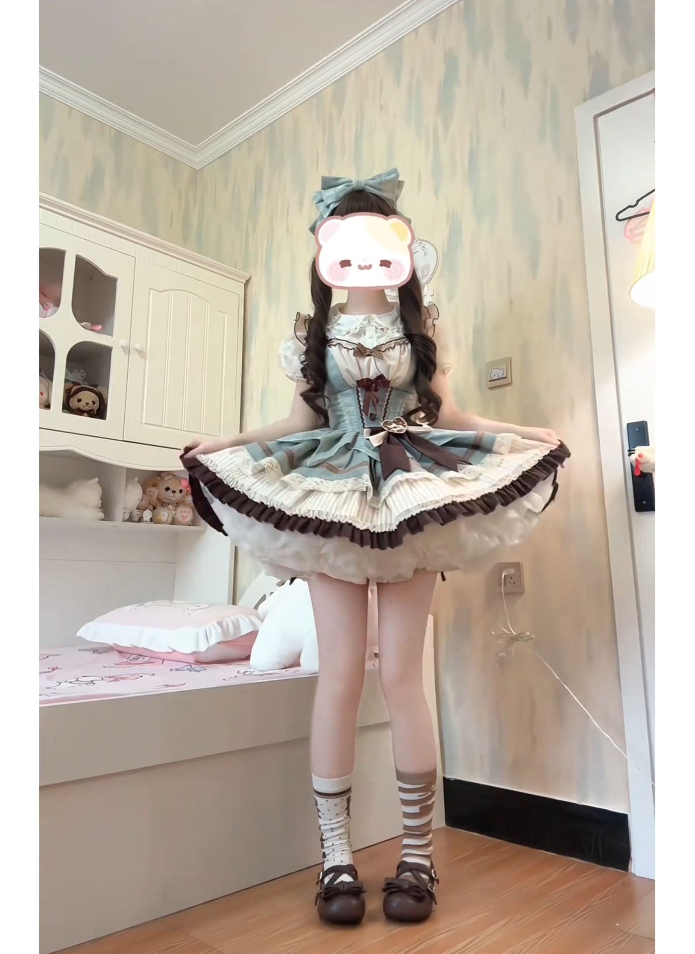 White Sugar Girl - Balletcore Sweet Lolita - Mint chocolate themed