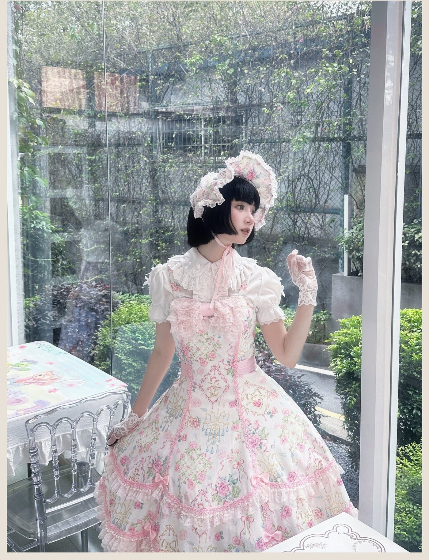 Tata Long Ear - 2025 Spring Vintage Floral Lolita - Tiered sweetheart