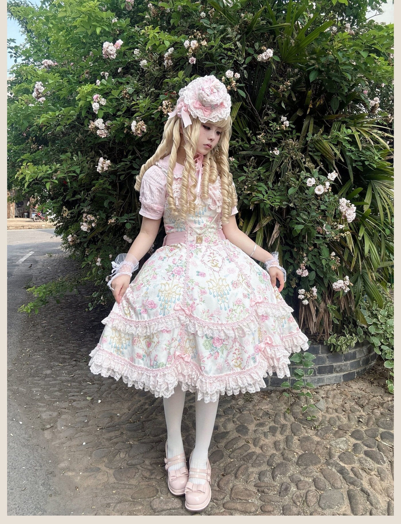 Tata Long Ear - 2025 Spring Vintage Floral Lolita - Tiered sweetheart