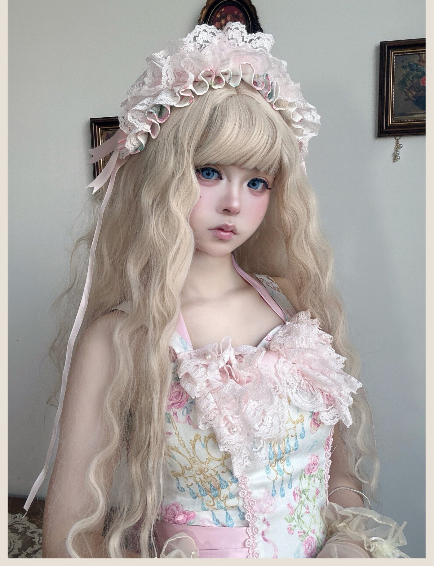 Tata Long Ear - 2025 Spring Vintage Floral Lolita - Tiered sweetheart