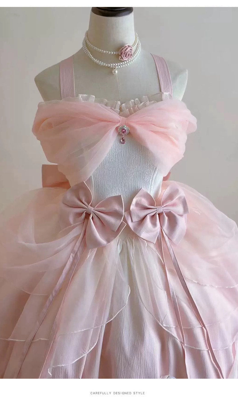 Emoji Dream - True Love's Kiss Lolita OP - Gradient pink off-shoulder