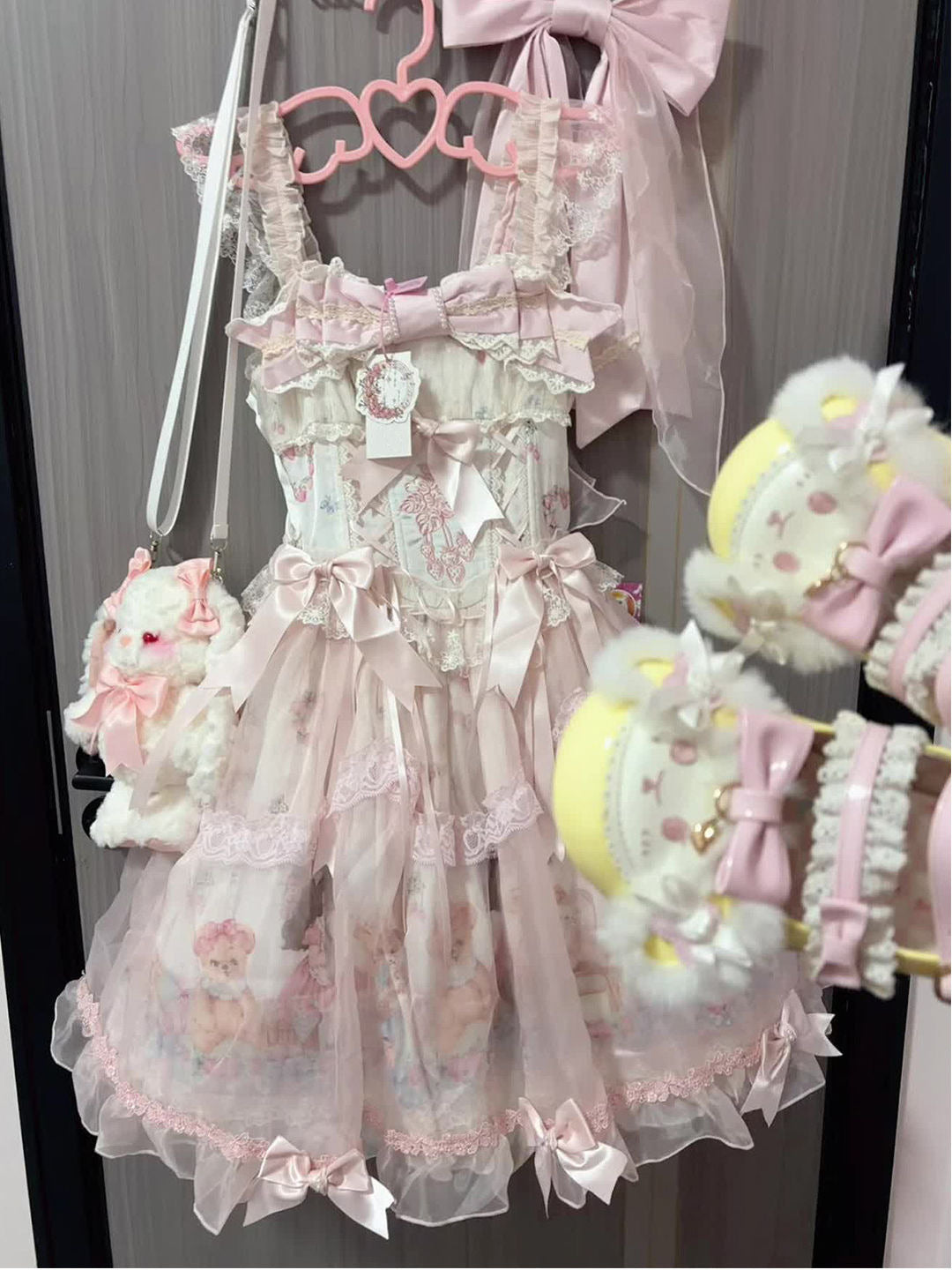Creamy - Strawberry Trouble - Pink Bow Dress