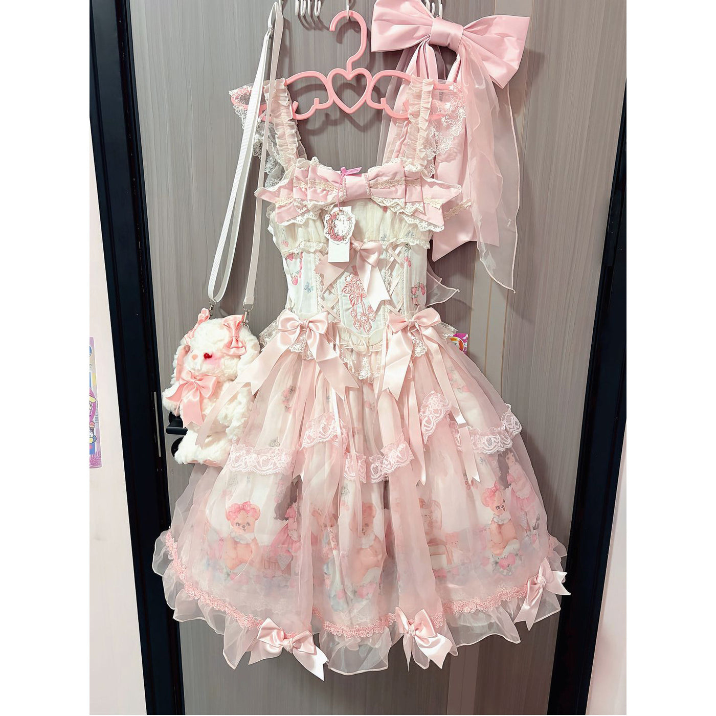 Creamy - Strawberry Trouble - Pink Bow Dress
