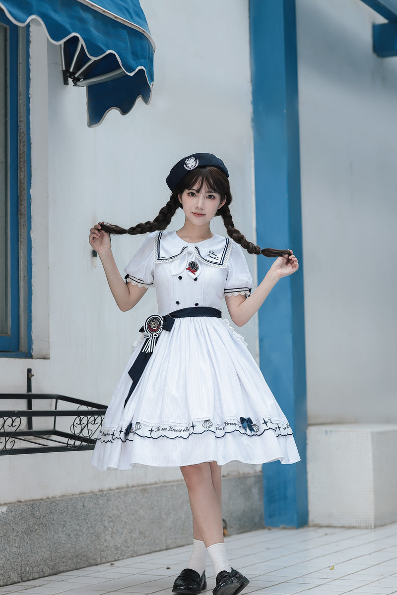 Baozi Pig - Sea Breeze Blows - Nautical OP Dress
