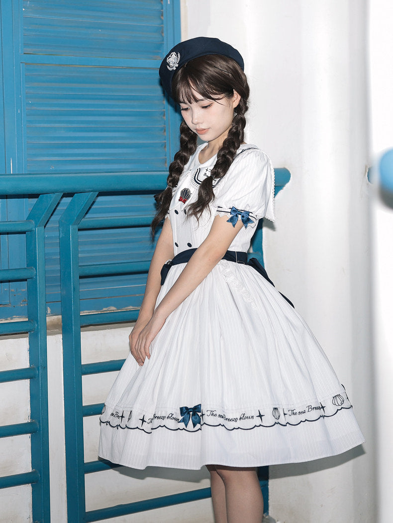 Baozi Pig - Sea Breeze Blows - Nautical OP Dress