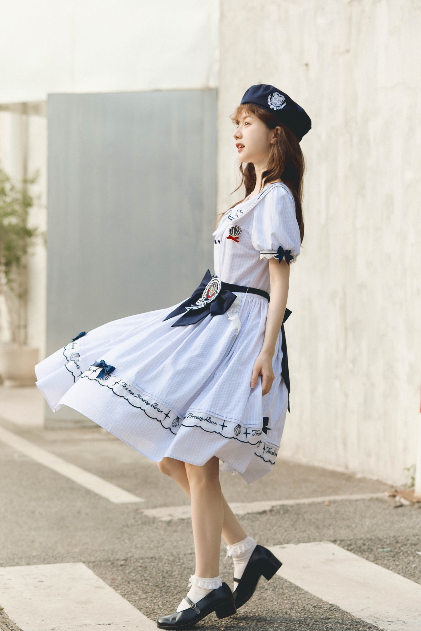 Baozi Pig - Sea Breeze Blows - Nautical OP Dress
