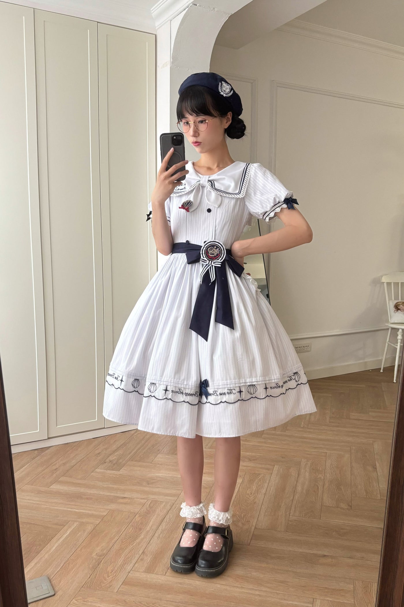 Baozi Pig - Sea Breeze Blows - Nautical OP Dress