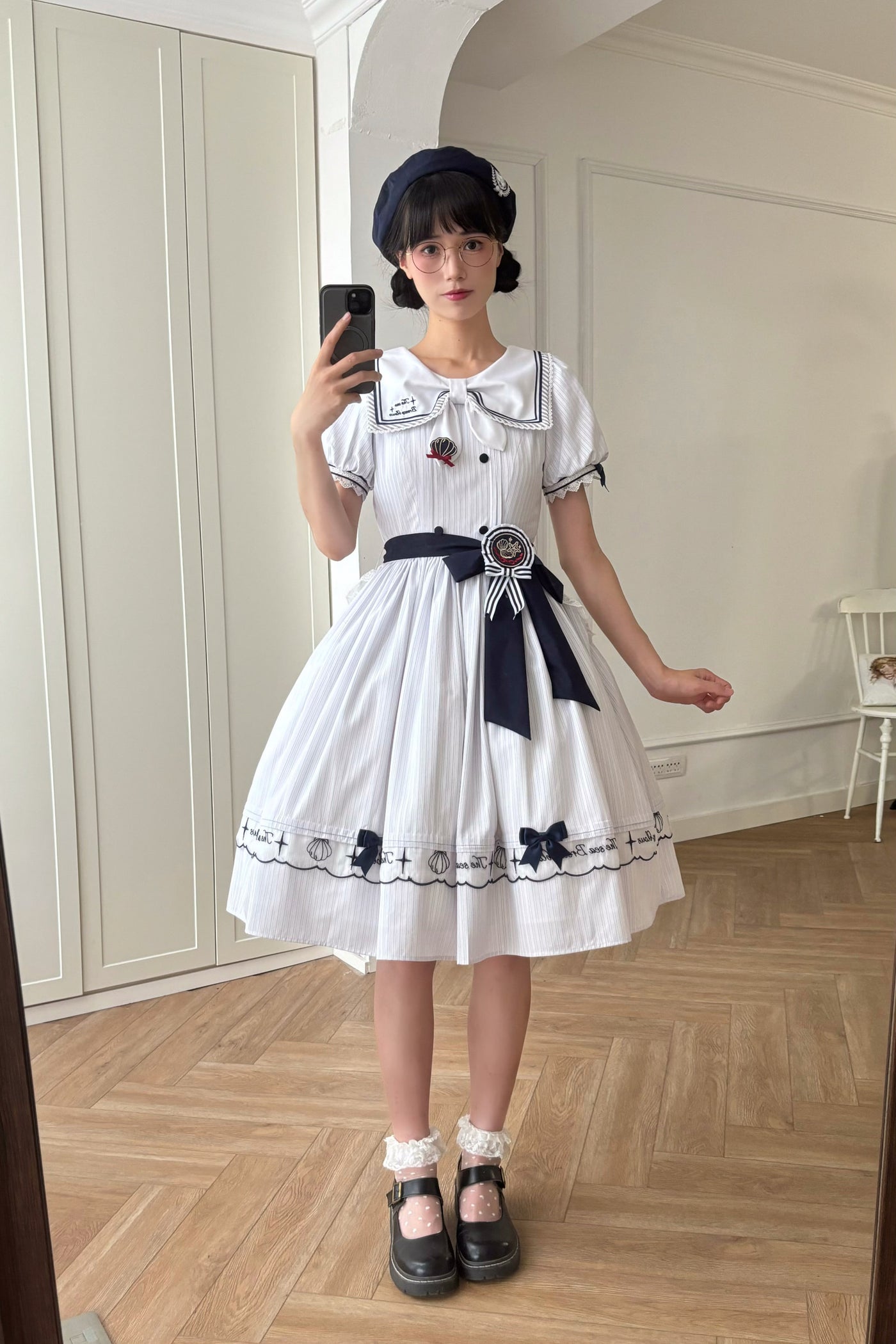 Baozi Pig - Sea Breeze Blows - Nautical OP Dress