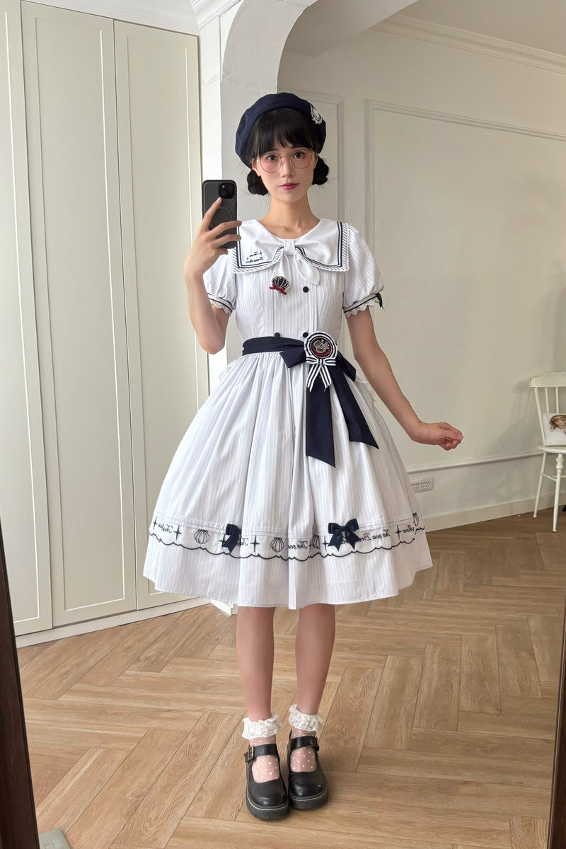 Baozi Pig - Sea Breeze Blows - Nautical OP Dress