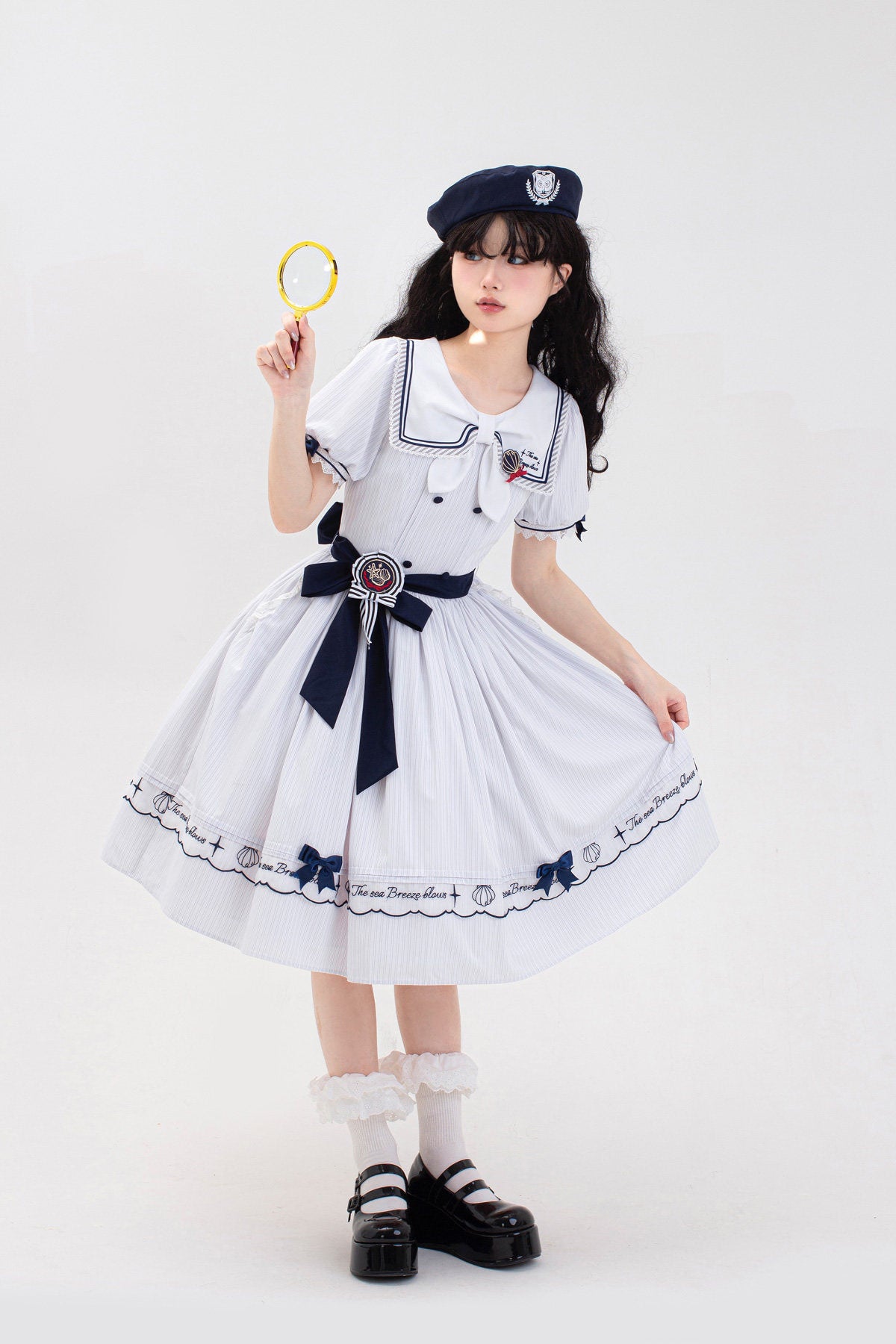Baozi Pig - Sea Breeze Blows - Nautical OP Dress