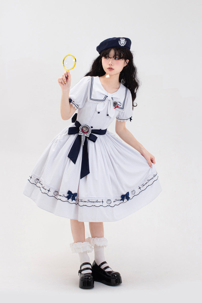 Baozi Pig - Sea Breeze Blows - Nautical OP Dress
