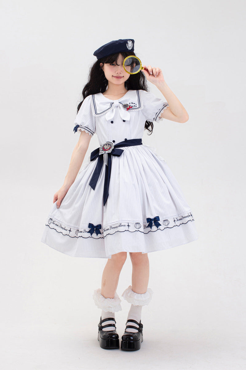Baozi Pig - Sea Breeze Blows - Nautical OP Dress