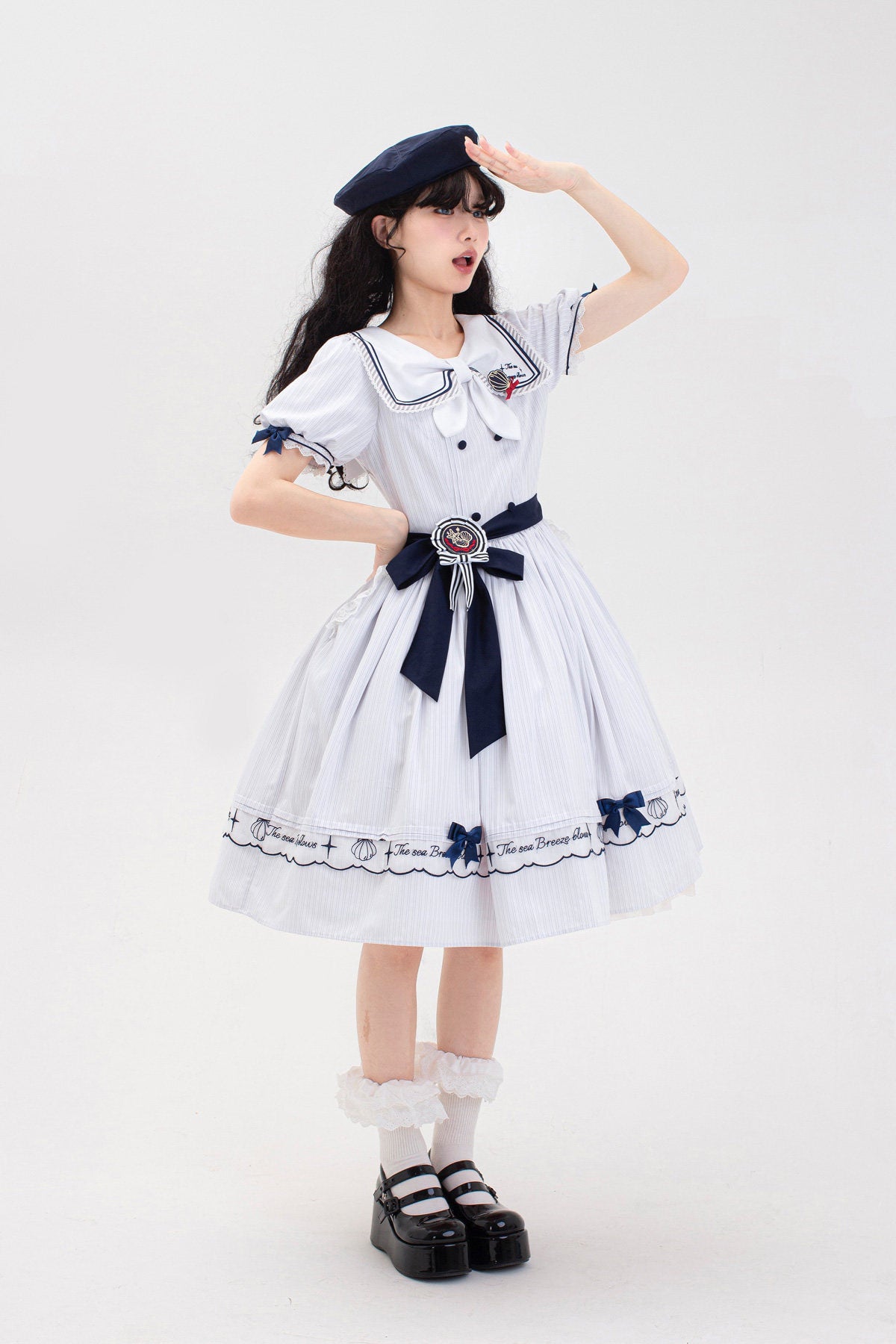 Baozi Pig - Sea Breeze Blows - Nautical OP Dress