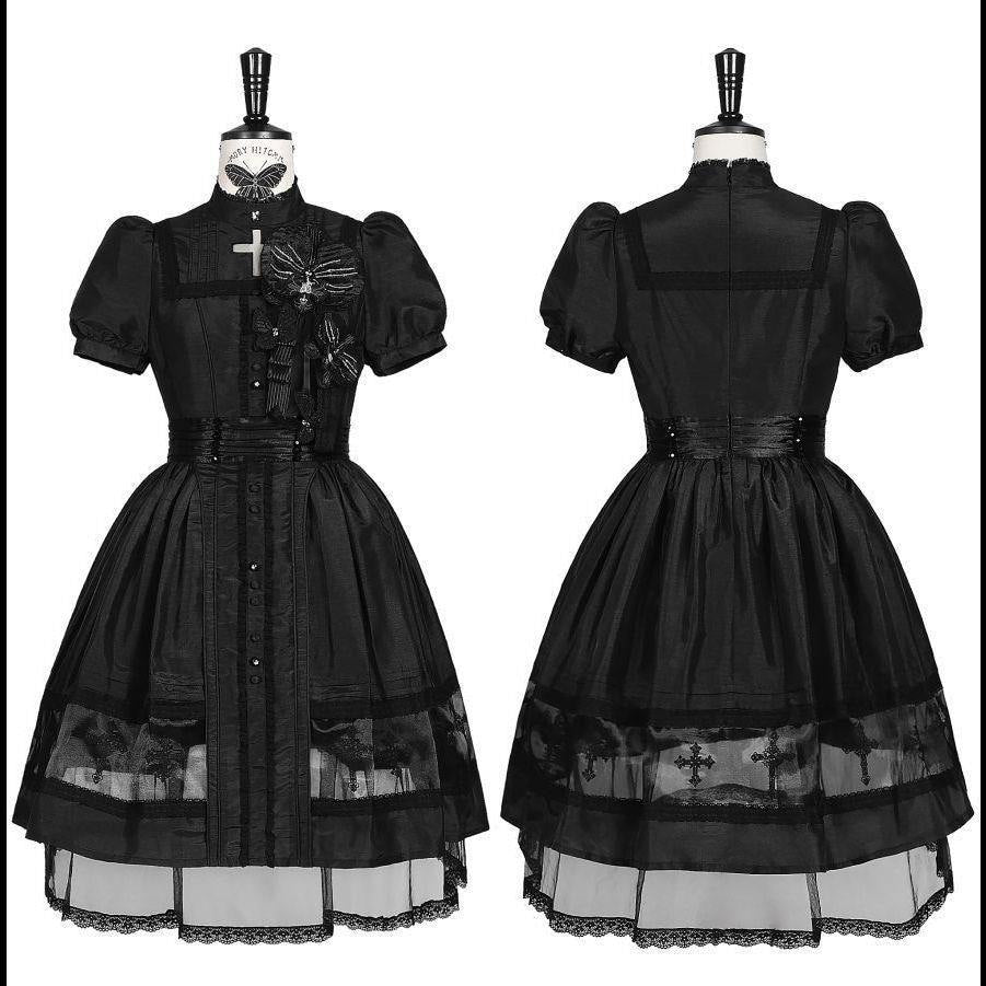 Sweetheart Dream Machine - Gothic Ceremony - High-Neck One-Piece Dress