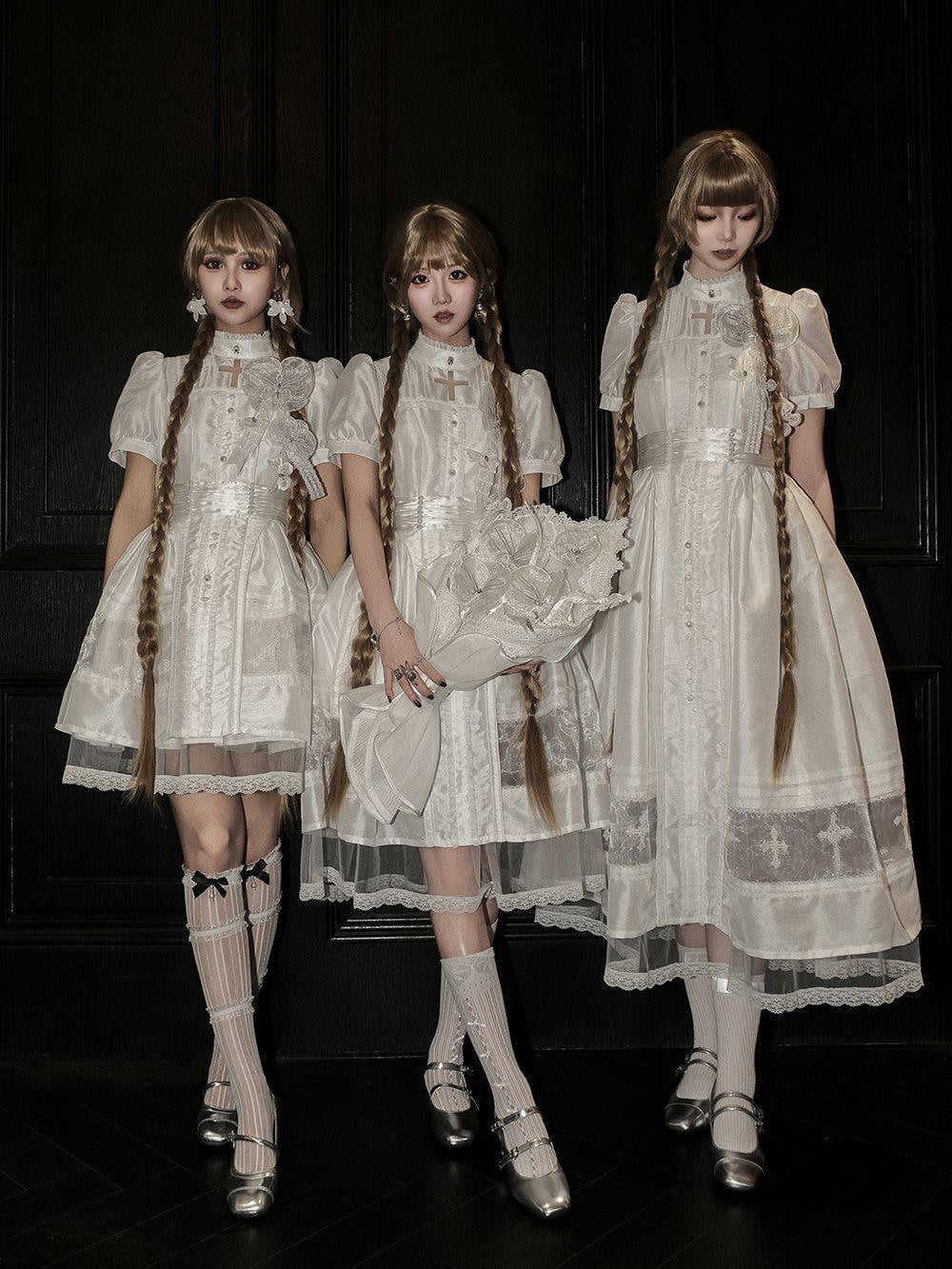 Sweetheart Dream Machine - Gothic Ceremony - High-Neck One-Piece Dress