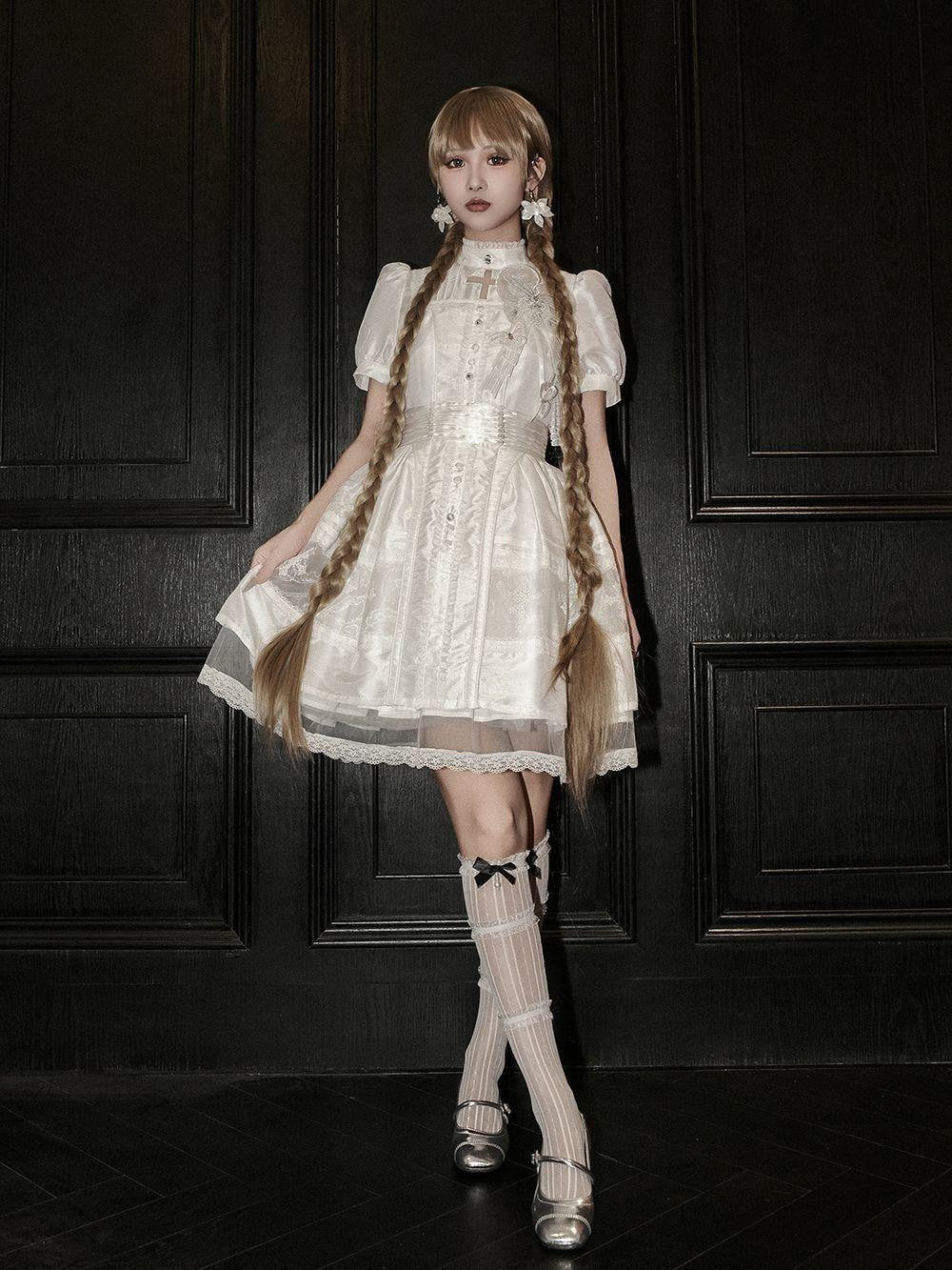 Sweetheart Dream Machine - Gothic Ceremony - High-Neck One-Piece Dress