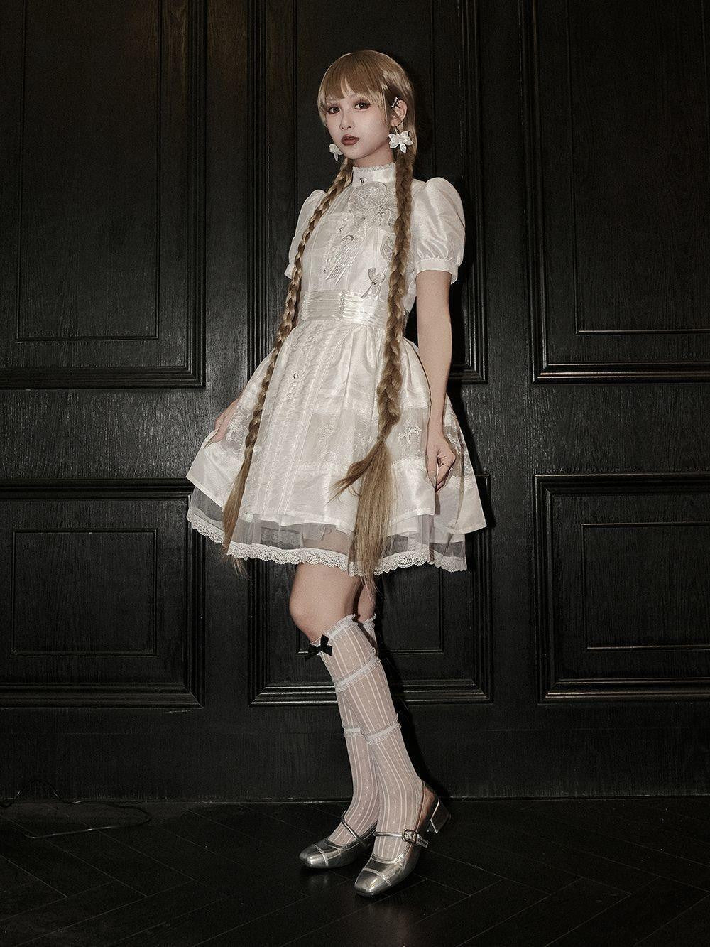 Sweetheart Dream Machine - Gothic Ceremony - High-Neck One-Piece Dress