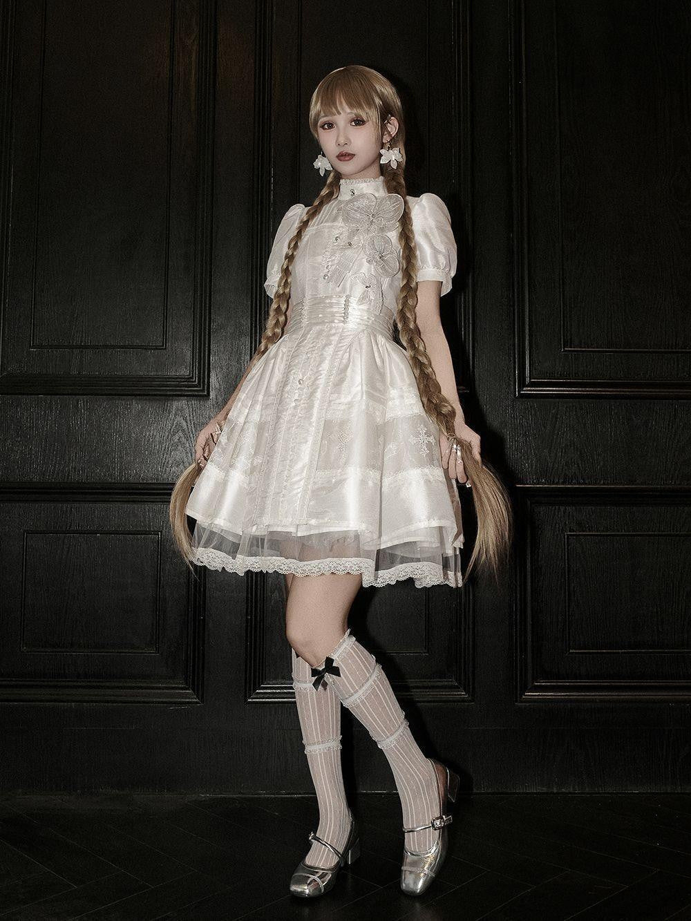 Sweetheart Dream Machine - Gothic Ceremony - High-Neck One-Piece Dress