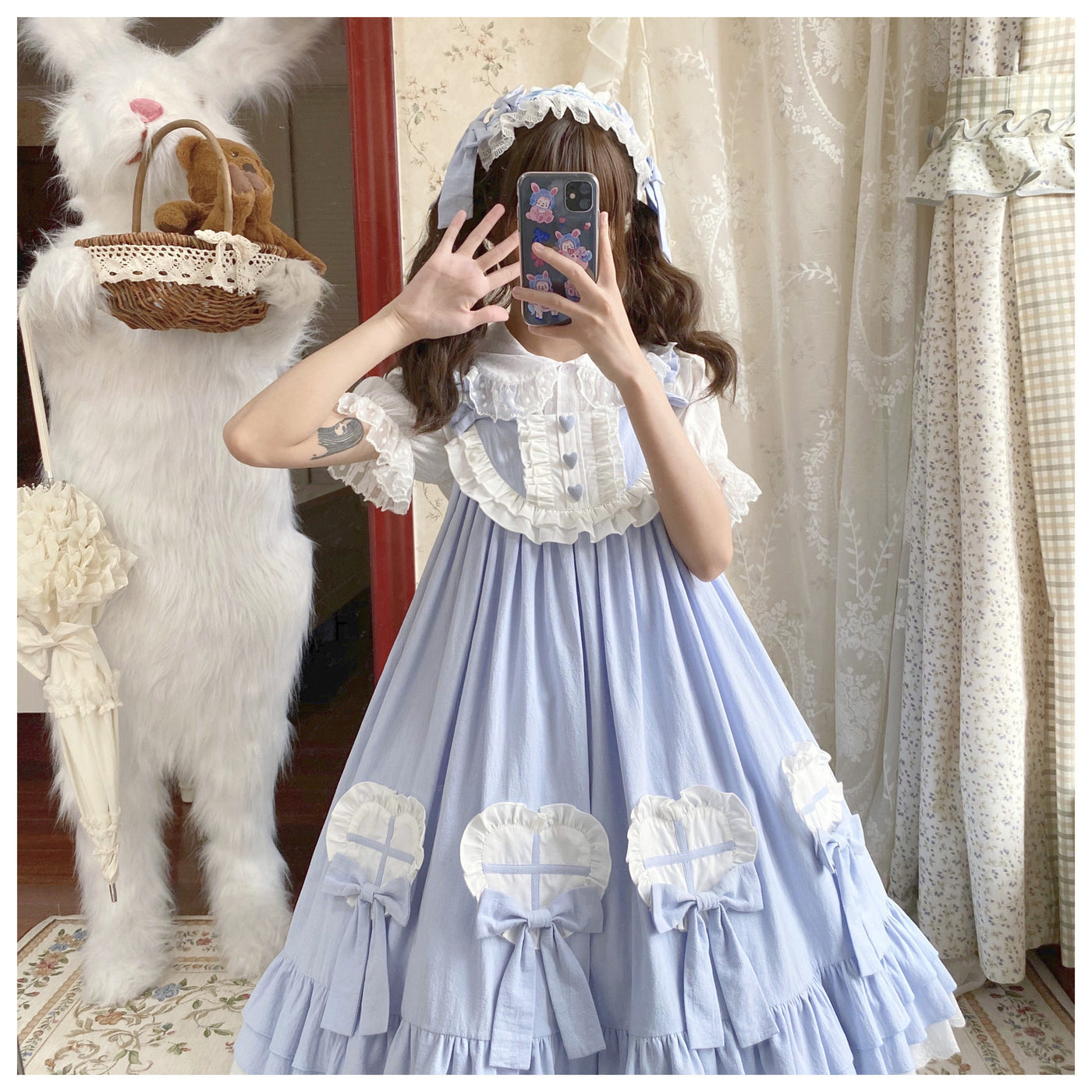 Tata Long Ear - Cute Ghost - Solid-Colour JSK Dress