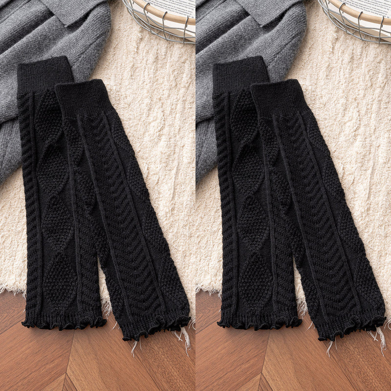 Floral Milk Cat - Cable Knit - 40 cm Leg Warmers
