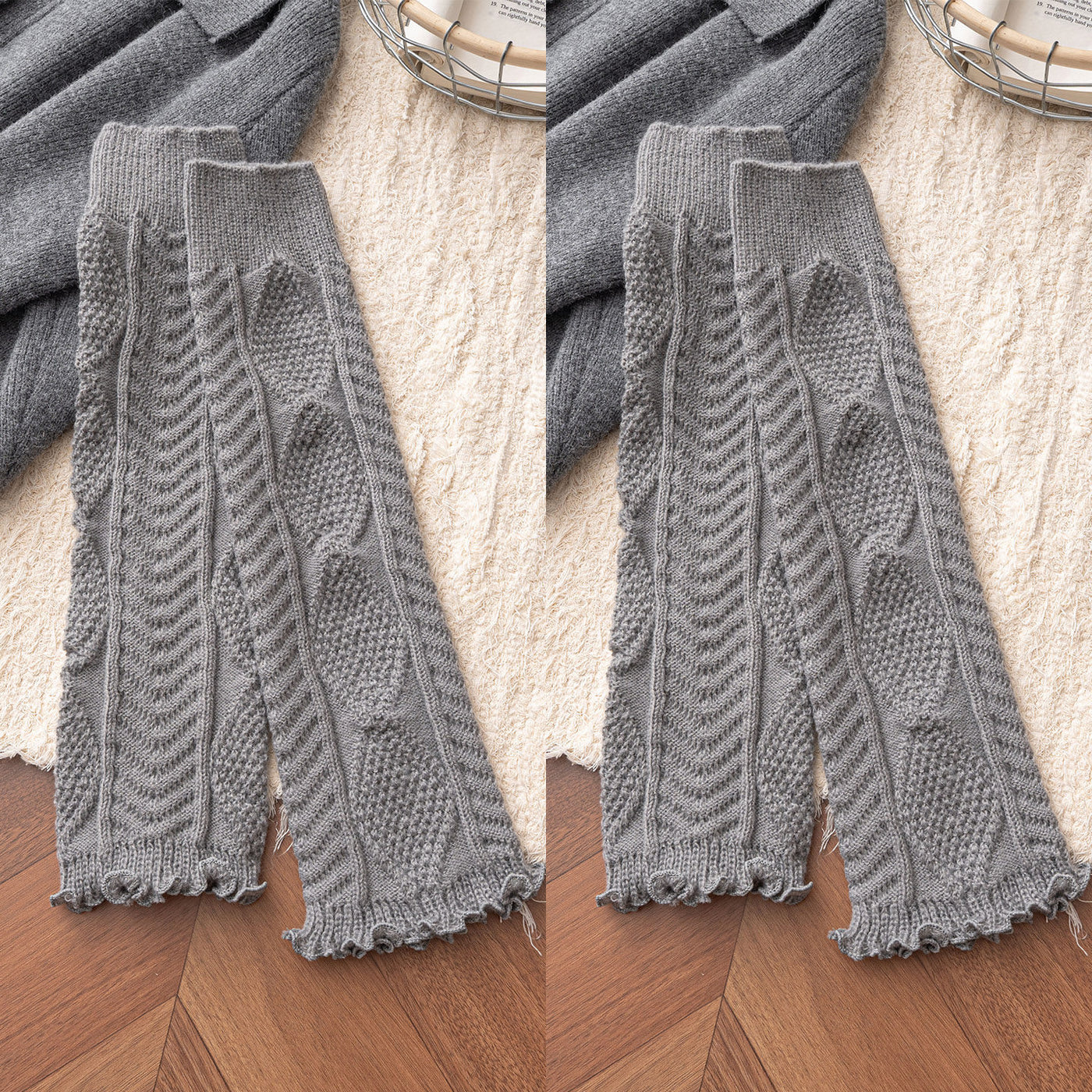 Floral Milk Cat - Cable Knit - 40 cm Leg Warmers