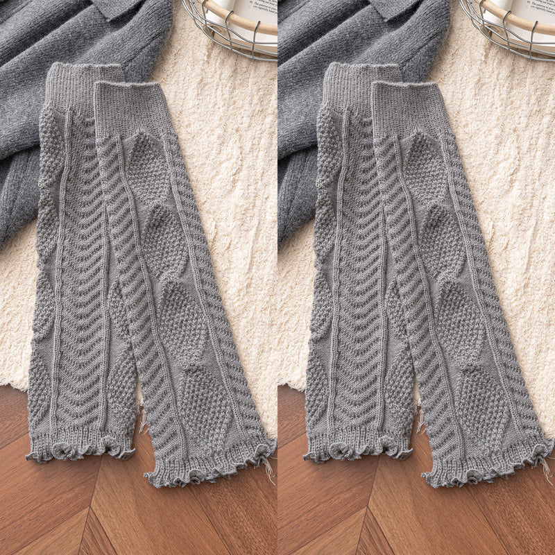 Floral Milk Cat - Cable Knit - 40 cm Leg Warmers