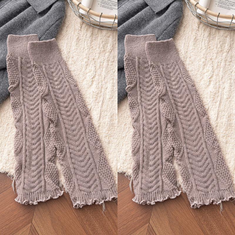 Floral Milk Cat - Cable Knit - 40 cm Leg Warmers