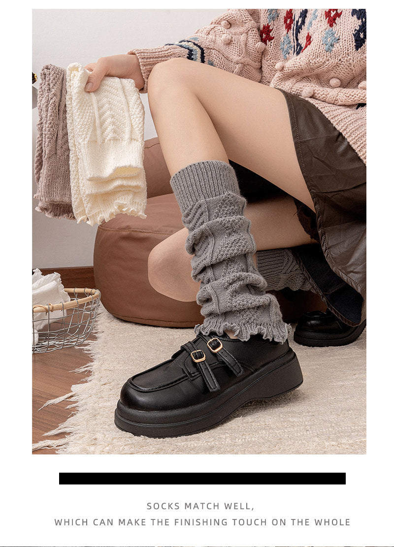 Floral Milk Cat - Cable Knit - 40 cm Leg Warmers