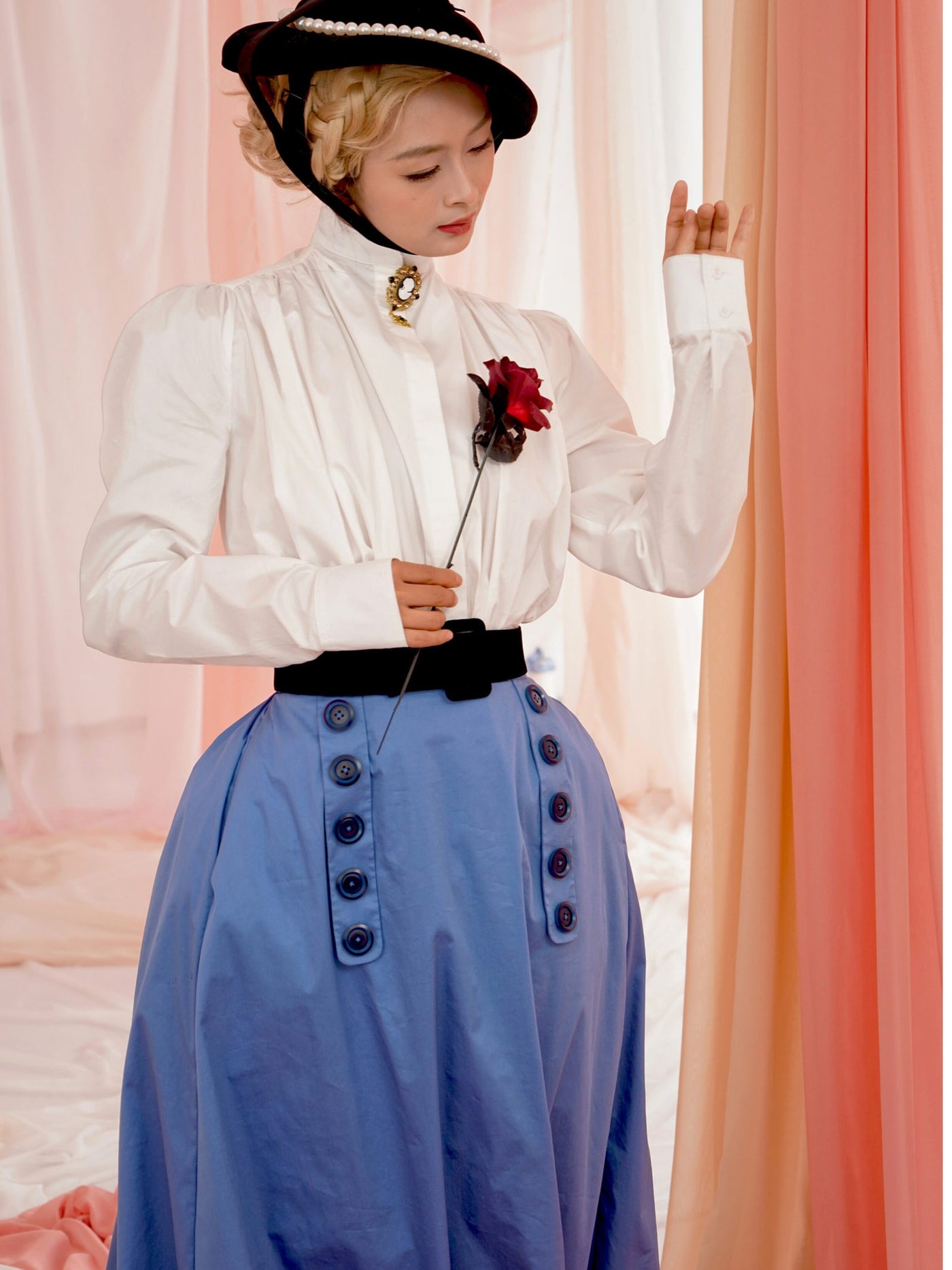 LACE GARDEN - Edwardian Pleats - Blouse and Skirt Set
