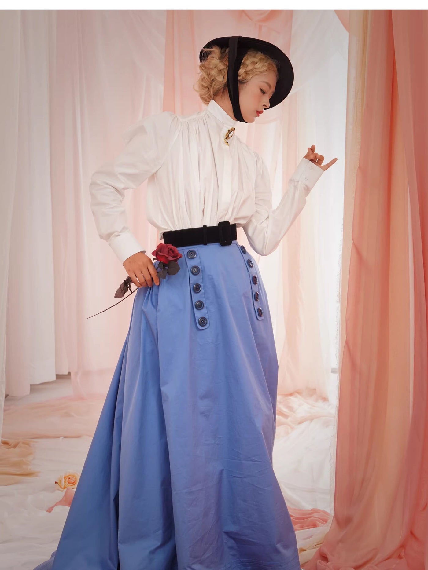 LACE GARDEN - Edwardian Pleats - Blouse and Skirt Set