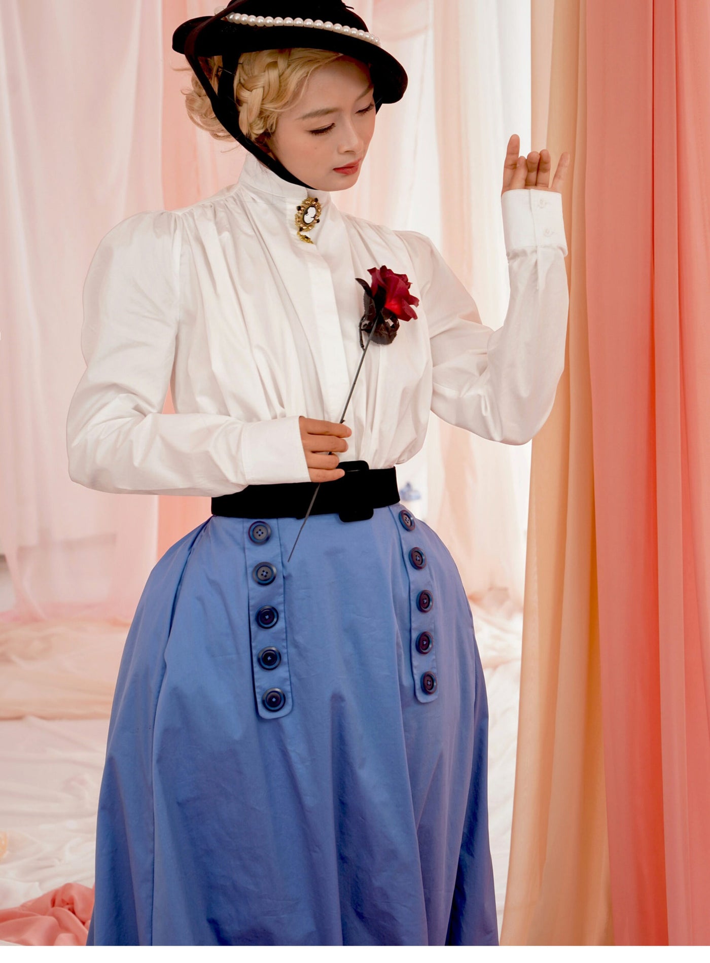 LACE GARDEN - Edwardian Pleats - Blouse and Skirt Set