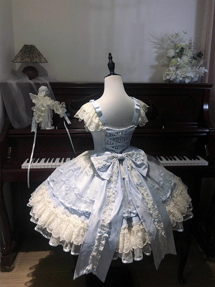 Blue ballet-inspired JSK dress displayed on a mannequin.