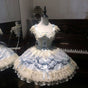Robe JSK bleue à bretelles (jupon inclus) / S