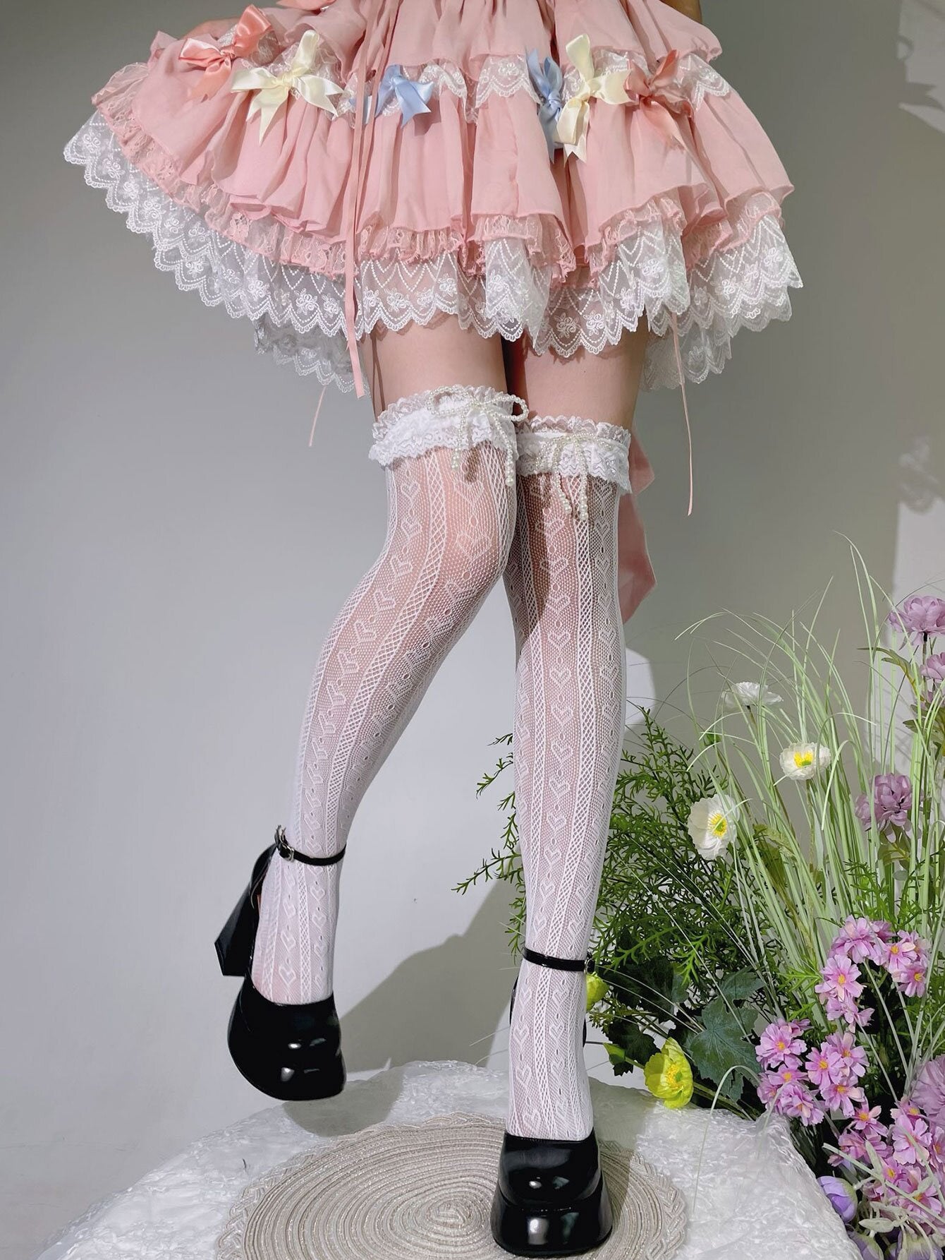 Fantasy Doll - Pearl Lace - Over-the-Knee Socks