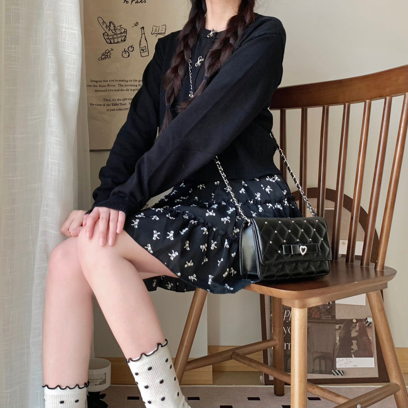 BabyFaceGirl - Heart Flutter - Quilted Bow Chain Bag