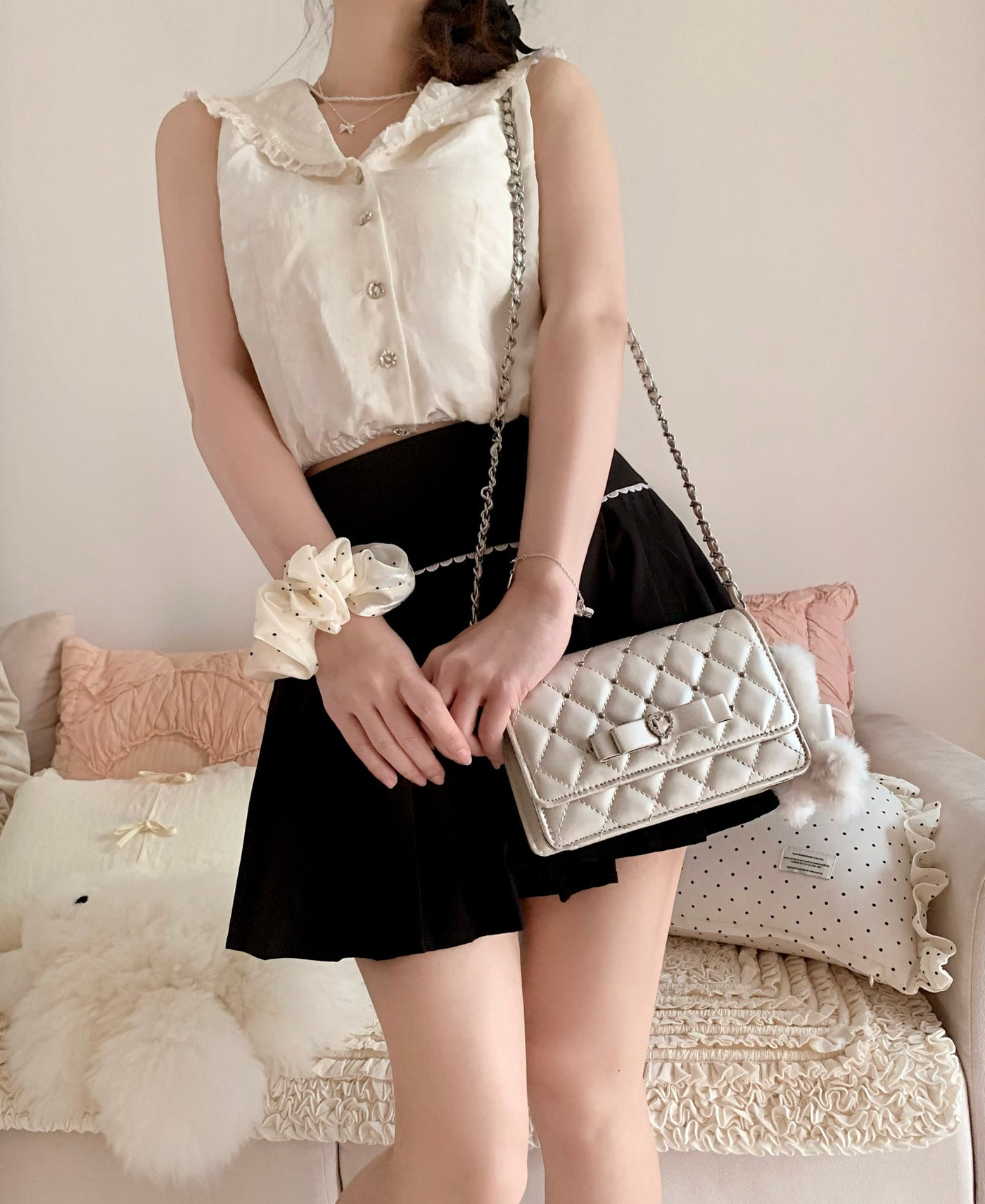 BabyFaceGirl - Heart Flutter - Quilted Bow Chain Bag
