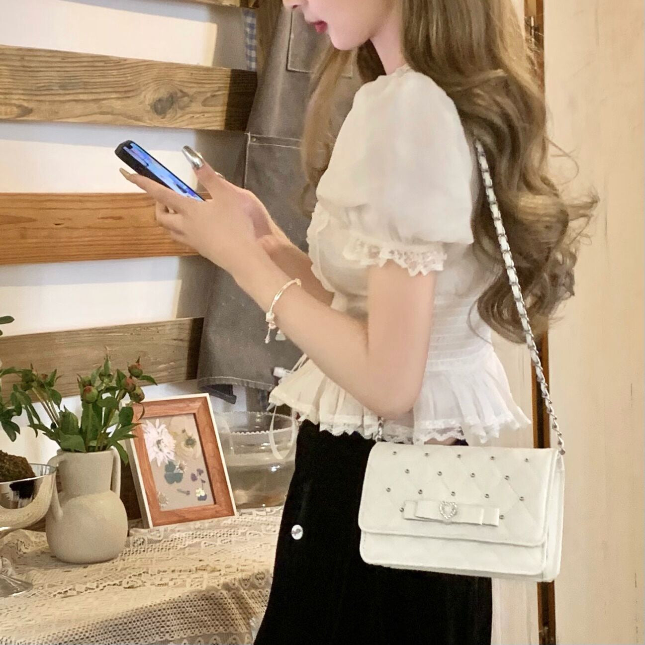 BabyFaceGirl - Heart Flutter - Quilted Bow Chain Bag