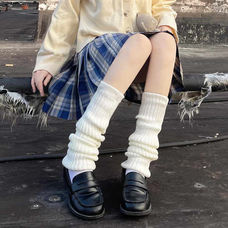 Floral Milk Cat - Striped Star - Knit Leg Warmers and Sock Covers