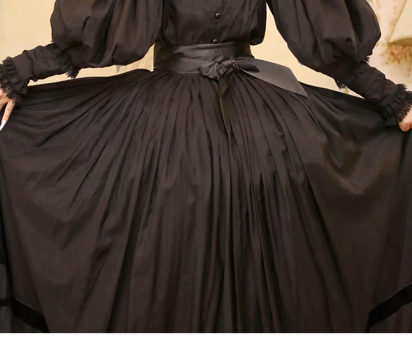 LACE GARDEN - Cold Summer - Victorian Blouse with Lace Bib and Skirt Set Options
