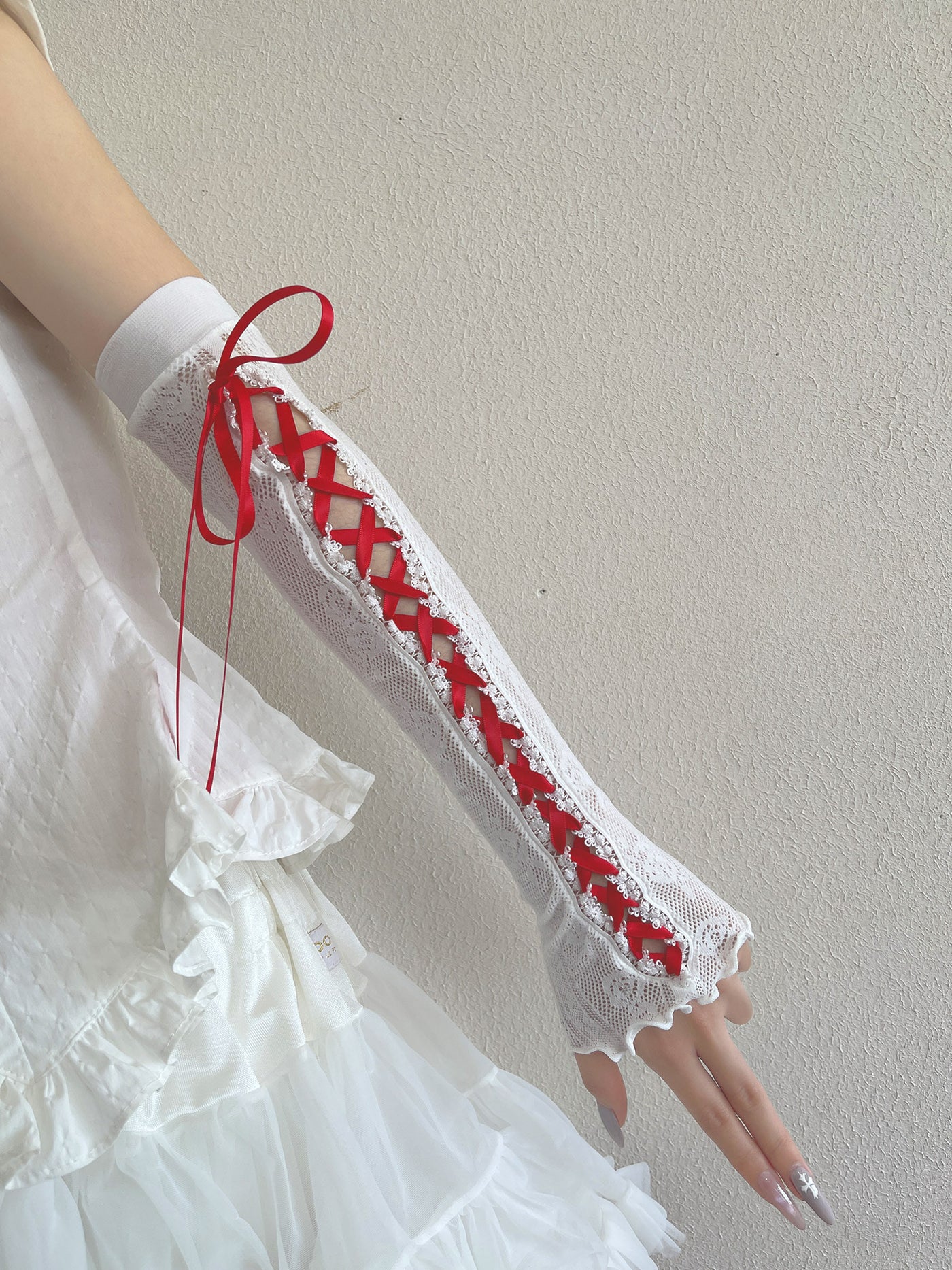 Sock Noble - Ballet Ribbon - Ribbon-Laced Lace Arm Sleeves