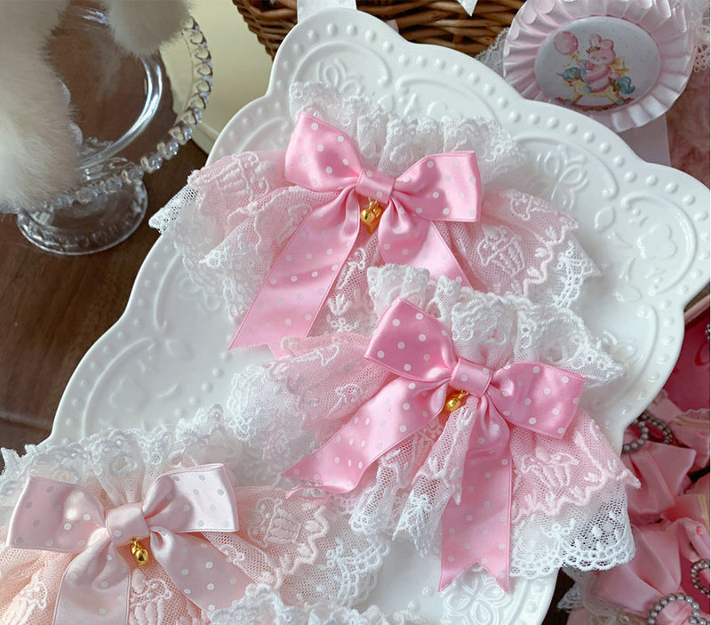 roji roji - Cake Lace - Polka-Dot Bow Wrist Cuffs